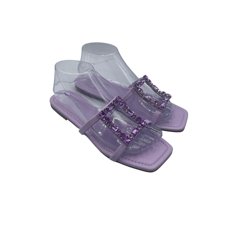 Purple Rhinestone Slide, Sandal Women's‎ Size 8